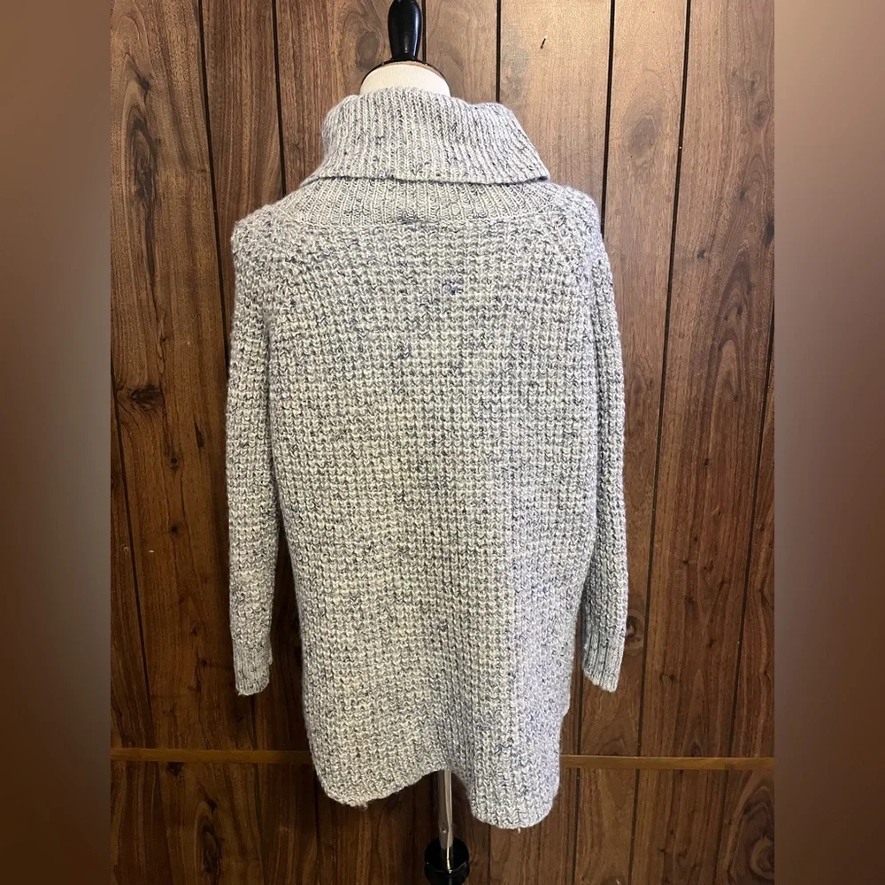 Free People Dylan Blue Confetti Tweedy Roll Neck Pullover Sweater Sz M